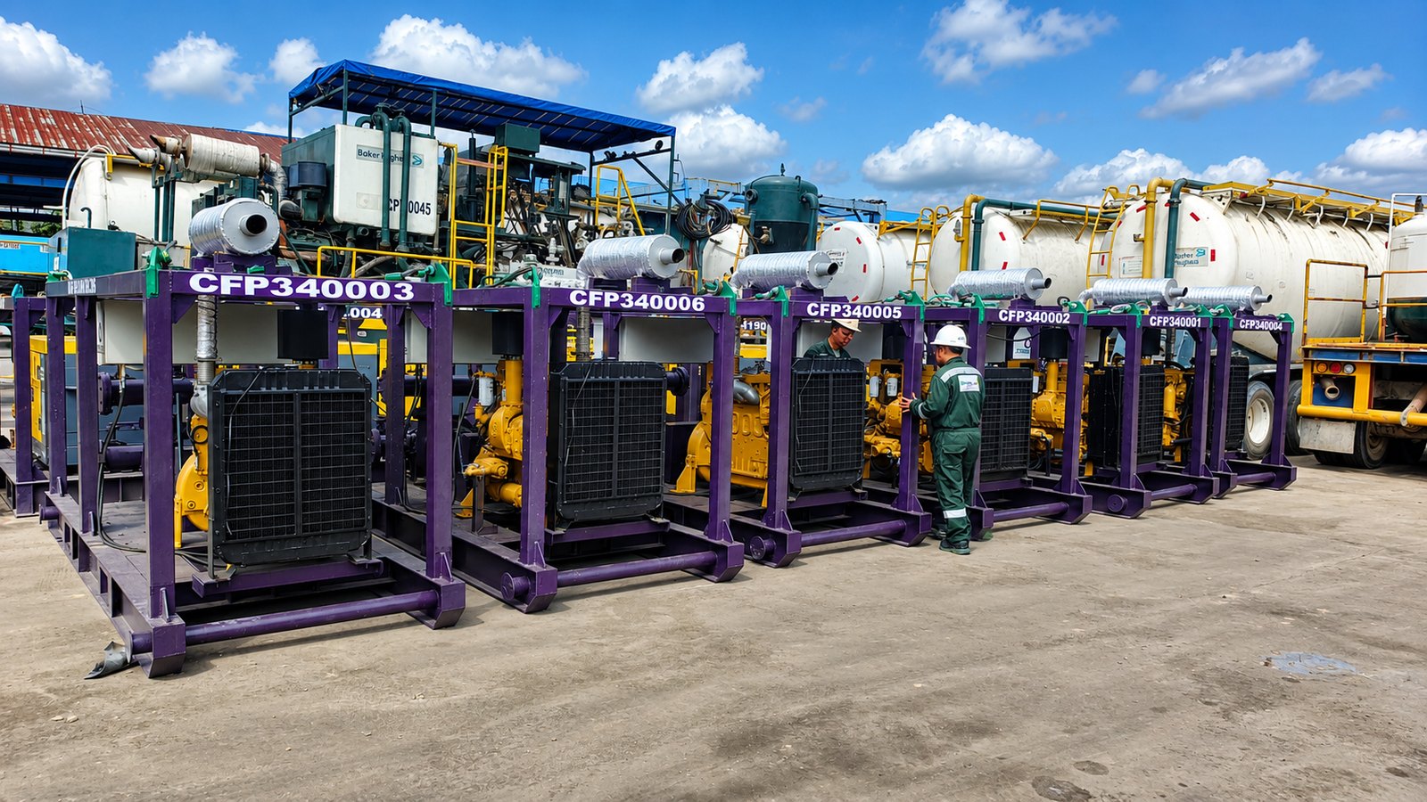 Centrifugal pump unit fleet (CFP series) at the yard