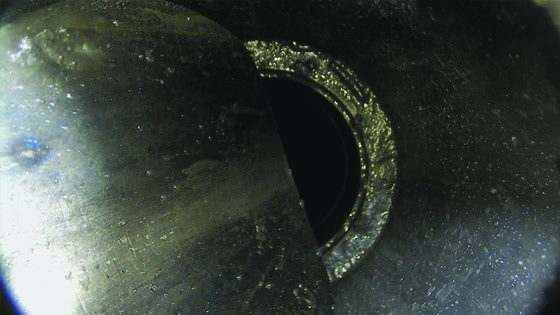 Downhole camera image of a safety valve
